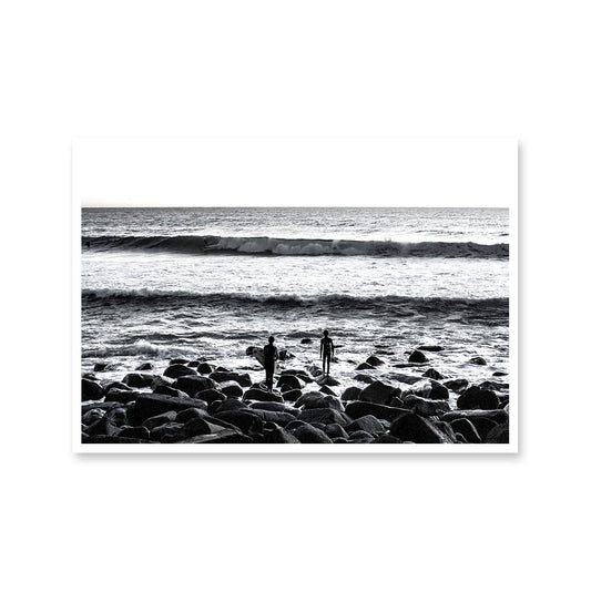Two Surfers Black and White