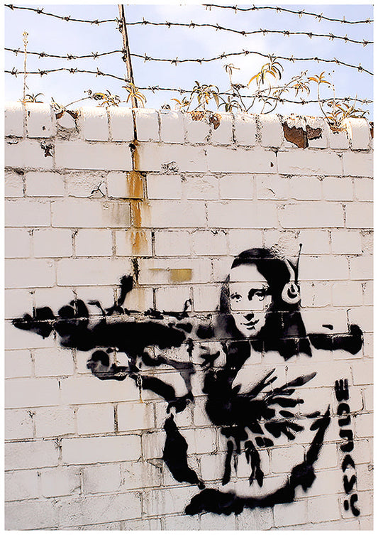 Mona Lisa Bazooka Banksy London Poster